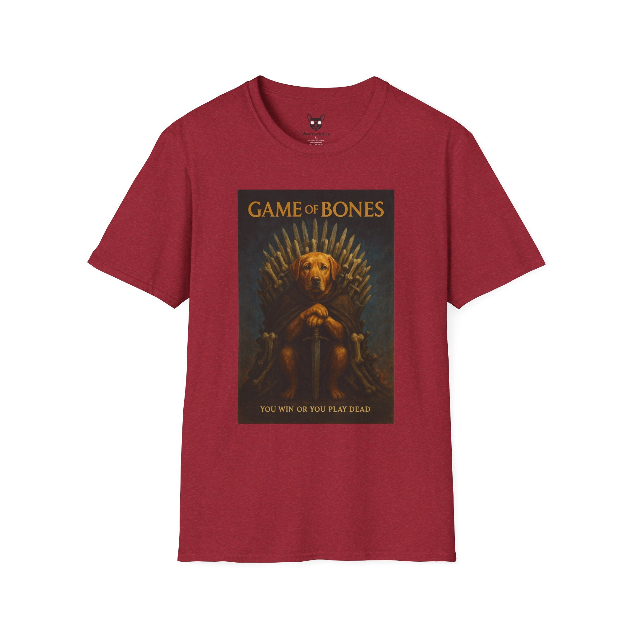 Game of Thrones TV Poster Dog Parody Unisex Softstyle T-Shirt -- Funny Dog Tee for TV and Dog Lovers